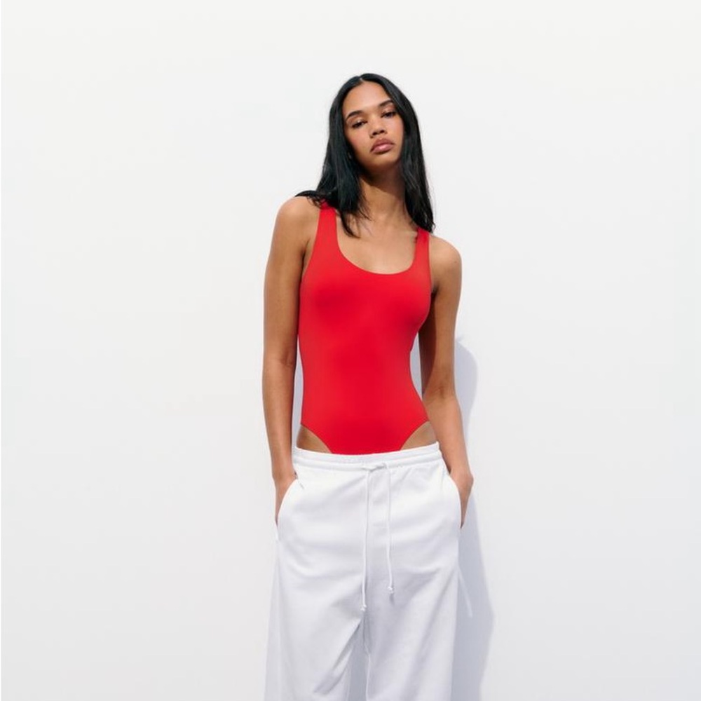 ZARA FITTED POLYAMIDE BODYSUIT SIZE SMALL